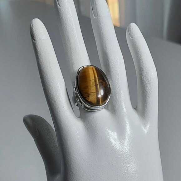 Tiger Eye Ring (Size 4.75) - Picture 1 of 16